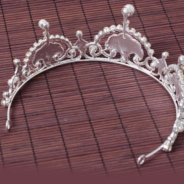 Heyone Silver Bead Brudbröllop Crown Pannband Kvinnor Crystal Tiara Headpiece Bröllop Håraccessoarer