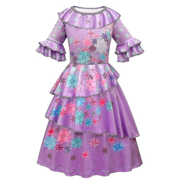 Pige Encanto Princess Isabela Dress Up Cosplay Kostym Festklänningar nederdel 6-7 år