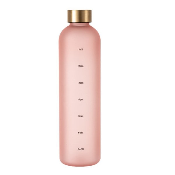 Vattenflaska med tidsmarkör 32 Oz Motiverande Återanvändbar pink