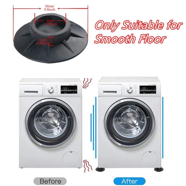 CDQ Vibrationsdämpande tvättmaskinsdyna 8 st halkfria mattor Universal fasta gummifötter Bullerreducerande kylskåpsfötter Fasta kuddar