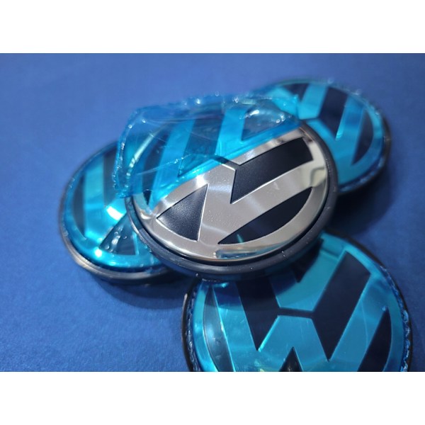 4-Paketti - Volkswagen VW Keskiöpyörät / Navan Emblem - Auto Hopea Silver 65 mm