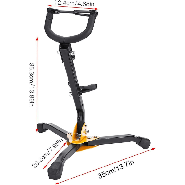 CDQ Justerbart saxofonstativ i metall, hopfällbart alt-tenorsaxofonstativ
