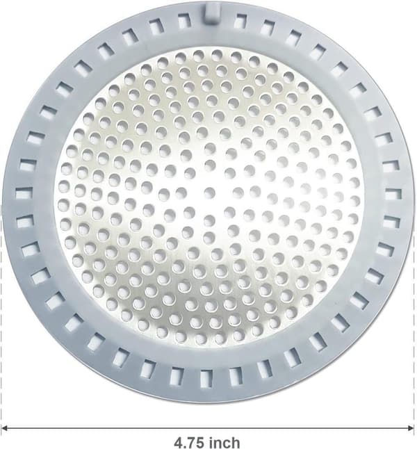 2-pack hårfångare för duschavlopp 12 cm – Rostfritt stål med silikonkant_TF_TF