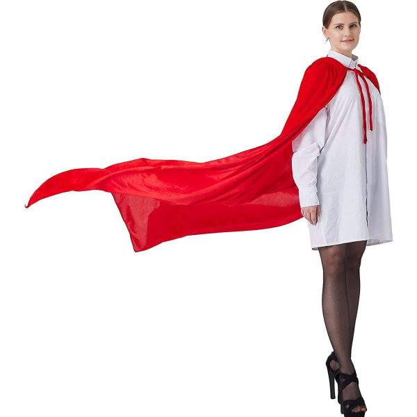 Hooded Cloak Cape Halloween Cosplay Full Längd Lång Sammet För Män Kvinnor Vuxen