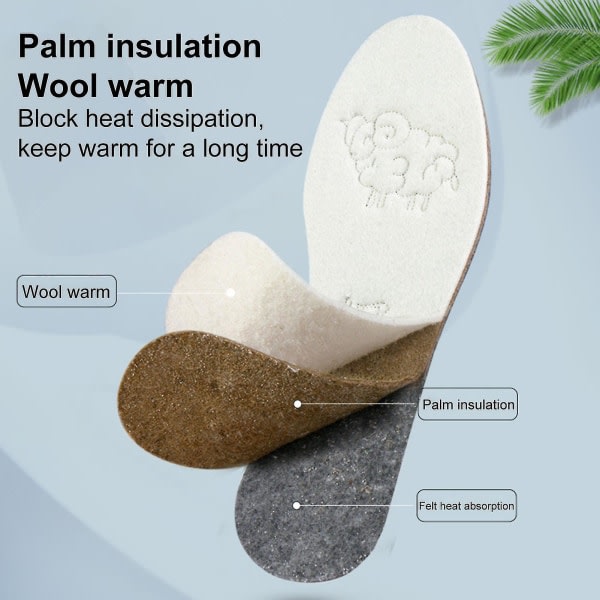 1 par skor Innerkuddar Andas Soft Touch Ergonomisk design Svettabsorption Förtjockning Deodorisering Skotillbehör Imitation Ull Vinter Wa 40
