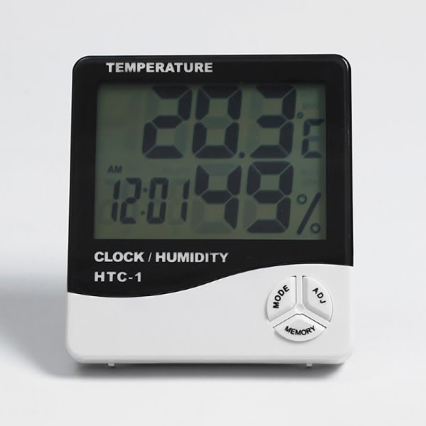 LCD elektronisk digital temperatur fugtighedsm?tare indendørs udendørs Hvid uden batteri