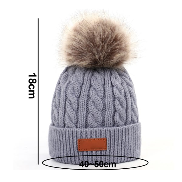 CDQ Slouchy Cable Knit Toddler Hat Baby Skid Cap för flickor Pojkar-grå