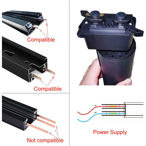 CDQ 20W 24° LED spårljushuvud H typ spår (4000K vit)