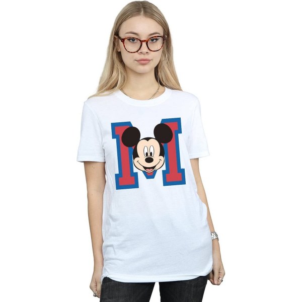 Disney Dam/Dam M Musse Pigg bomull Pojkvän T-shirt 3X Vit 3XL