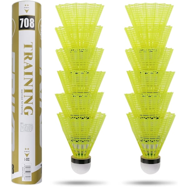 Badmintonfjädrar - 12-pack, Hög Hastighet