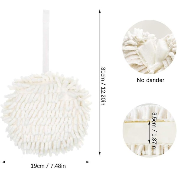 4 Chenillehåndklær Ballformede Håndklær Korall Mikrofiber Vannabsorberende Myke Håndklær