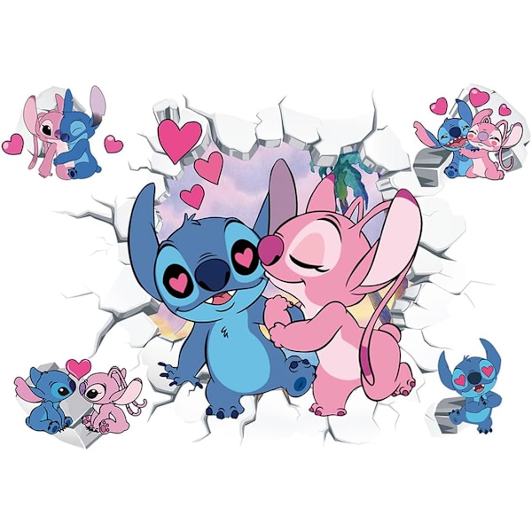 Stitch väggdekaler tecknad väggdekor Stitch barnklistermärken pojke och flicka klistermärken barnrum vardagsrum kök kreativt avtagbar vägg