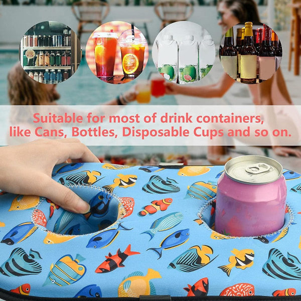 Oppustelig poolkopholder - Poolbar drikkeholder, oppustelig drikkeholder, flydende kopholder