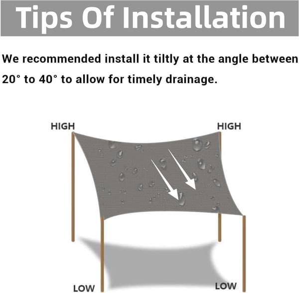 Rektangulært Solsejl, Vandtæt Polyester, UV-resistent, D-ringe i Rustfrit Stål med 4 Reb, Til Have Terrasse Pool, Grå, 2 x 3 m
