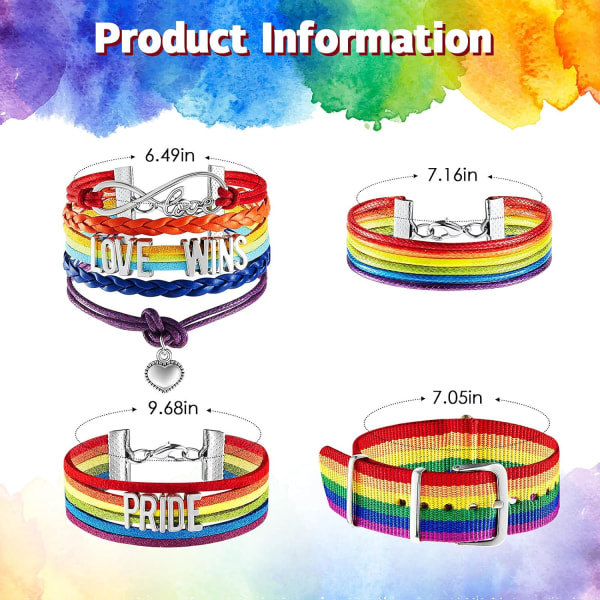 4 delar regnbågsarmband regnbågskärlek armband pride armband pride handgjorda armband regnbågsnylon