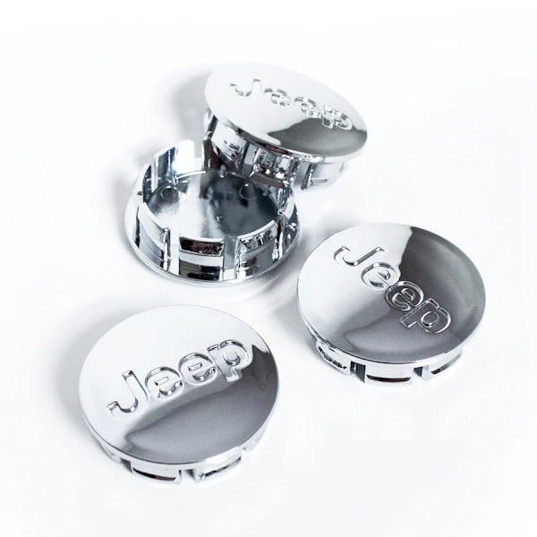 4-Pack - Jeep Navkapslar / Hjulnavsemblem - B 60 55mm - Silver