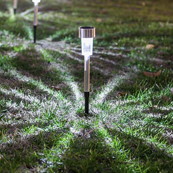 Solcellelamper Udendørs Vandtæt IP65 LED Solcellelamper Havelamper Metalbelysning Til Haven GAO0856（A，Hvid）