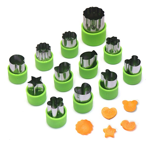 12 st/set formar för frukt- och grönsaksskärare Green