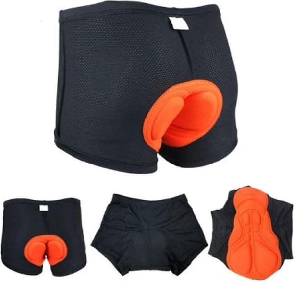Pyöräilyshortsit - Pehmusteella - Unisex - Musta - Koko 2XL