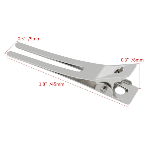 GIXUSIL Krølleklemmer - 50 stk, Dobbel Tanne, Alligator Klemmer, Hår Salong