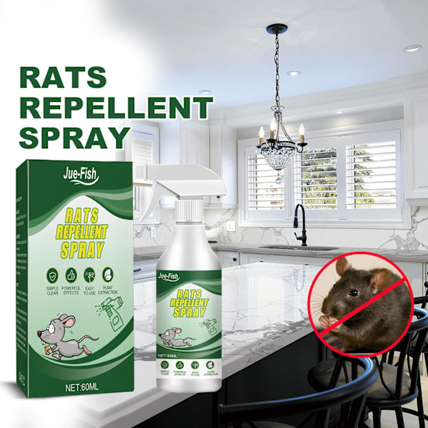 Hem & Kök Besparingar! Råttgiftsspray Råttgiftsspray För Inomhus Hushåll Bilmotor 60ml, flerfärgad