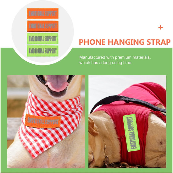 CDQ Service Dog Patch Emotionellt stöd Nylon för sele Husdjursväst Halsband Koppelträning 4st（stil 1）