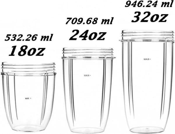 8 Dele - Passer til Nutribullet Blenderkopper & Blades Erstatningssæt - Erstatningskop - 32/24/16 oz Kop - Med 1 Flip-Top Til...