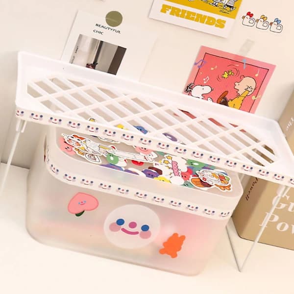 Foldable Desktop Shelf Space-Saving Desk Storage 34x14x16cm 13.4x5.5x6.3in for Dorm Office School
