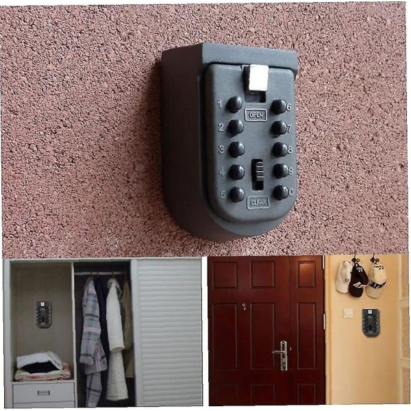 Nyckelskåp, kombinationsnyckelskåp, udendørsvägg Sikkerhedsskåpet for hemmet for reservnycklar