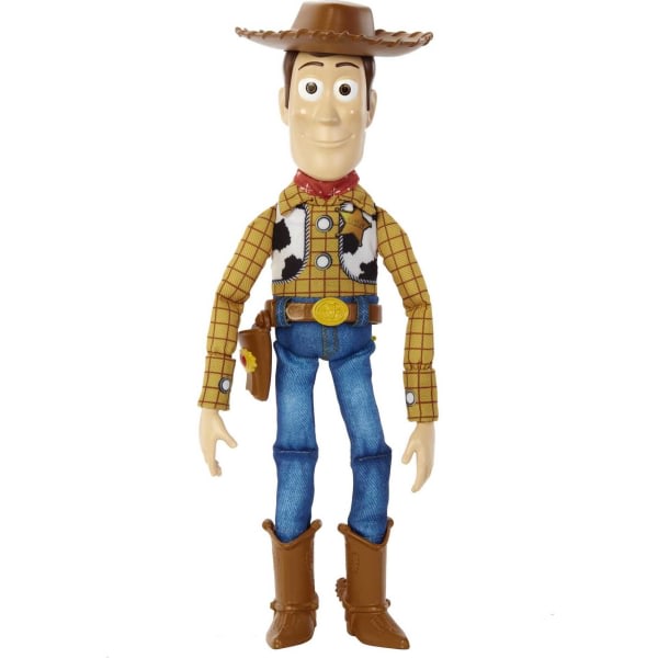 Disney ja Pixar Toy Story Filmleksaker, Talking Woody Figur ja Ragdoll Body, 20 fraser, Pull Tab Aktiverar ljud, Roundup Fun Woody