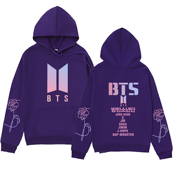 BTS Unisex Hoodie Casual Hoodie Cosplay Jacka Topp Lila XS Purple XS