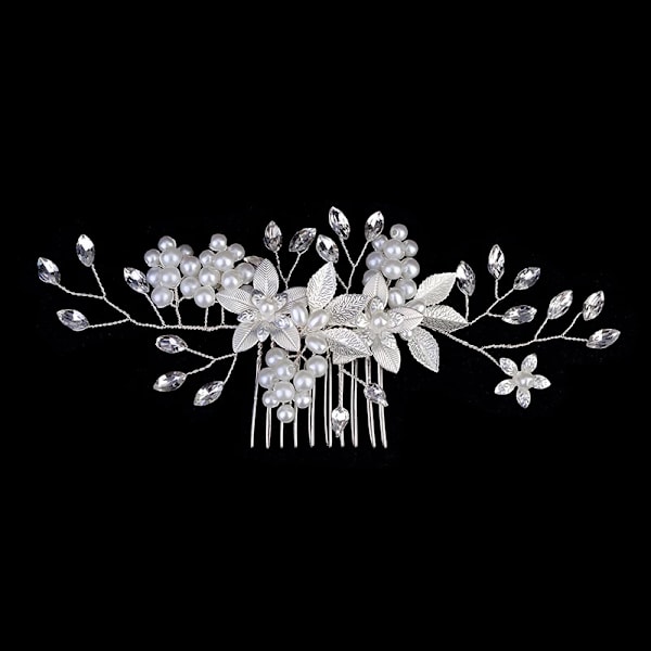 Ny hårkam i silverlegering, handgjorda pärlor, strass, mode, metall, huvudbonad, eleganta hårsmycken, accessoarer för kvinnor HS-J6831S