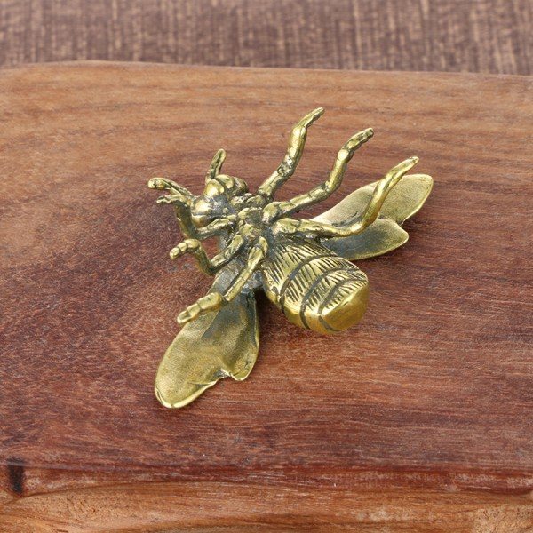 M?ssing Insekter Statyetter Miniatyrer Bee Tea Pet Prydnadsf?rem?l Blomma Bronze ONESIZE