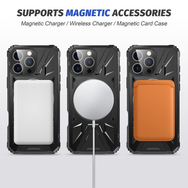 Hybrid Cover, iPhone 16 Pro Max, MagSafe Ring, Sort