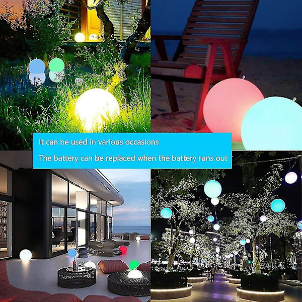Oppblåsbar LED-strandball, 13 farger lysende oppblåsbare baller, utendørs strand svømmebasseng lekeball med LED-lys