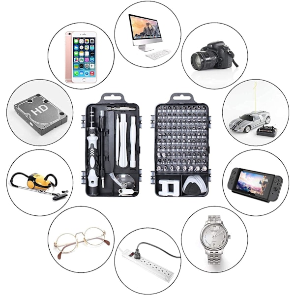 138 i 1 Mini Precisionsskruvmejselset Liten Låda Datorskruvmejsel Demontering Laptop PC För MacBook, iPhone, Reparation, Glasögon, DIY, Klocka