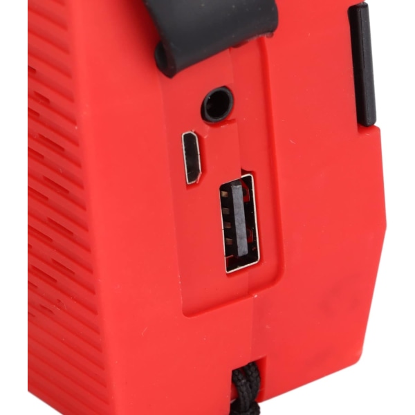 Hätäradio, aurinkokäyttöinen käsikampi radio, 2000mAh virtapankki puhelimen laturilla, taskulampulla, lukulampulla red