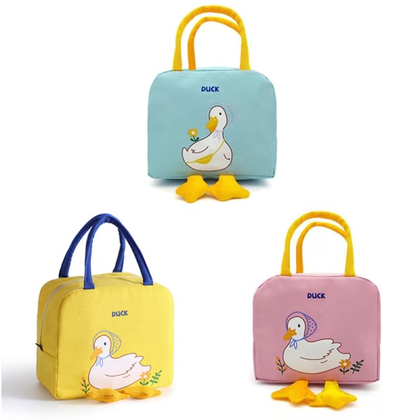 CDQ Cartoon Bento Bag Little Yellow Duck Forvaringsisoleringsväska Blue