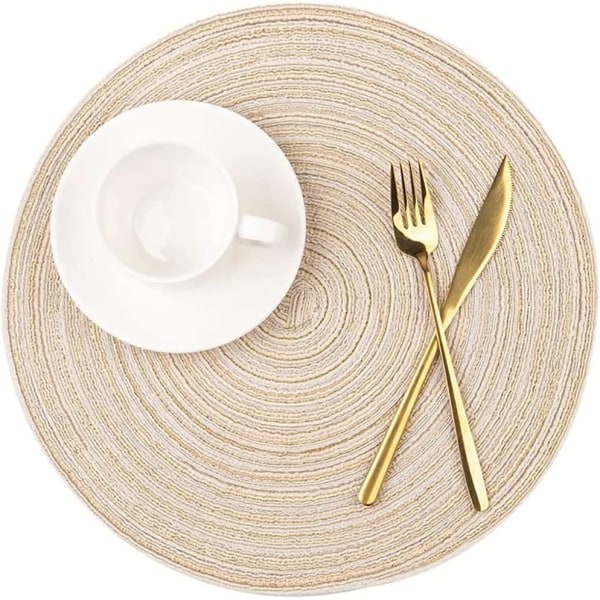 runda bordstabletter, polypropen och bomullsunderlägg för dini