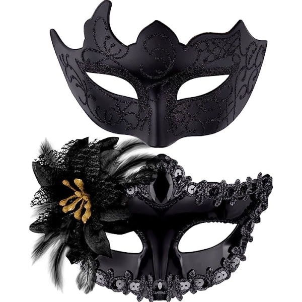 Par Venetiansk Mask Maskerad Mask Kvinna Spets Venetiansk Mask for Kvinna Man Maskerad Party szq