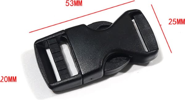 Snap Buckles 4 pcs - 20 mm - Black Plastic - For Bags, Straps, Projects