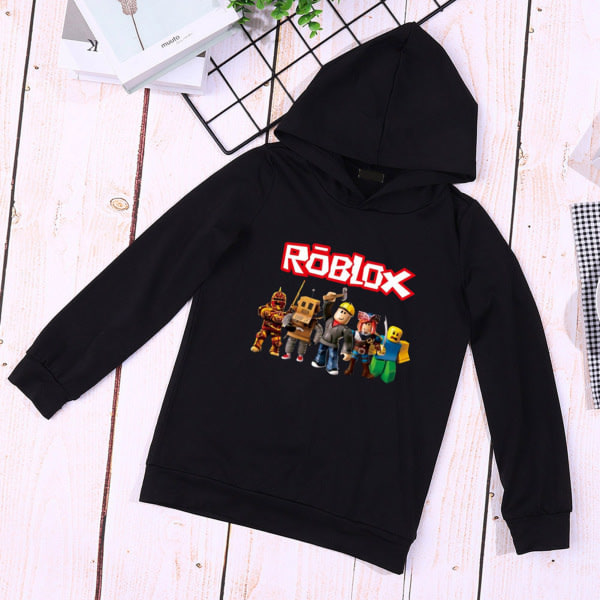 Roblox Hoodie til børn Yderbeklædning Trøje Sweatshirt sort 130cm black 130cm
