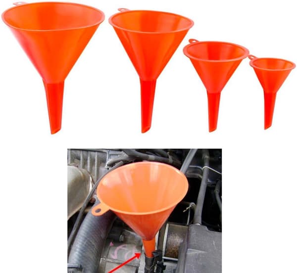 Set med 4 Plasttrattar för Vätskor - Olika Storlekar