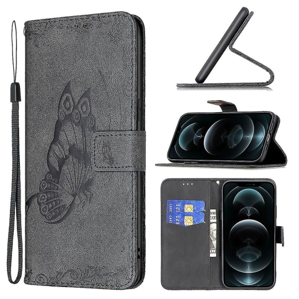 Yhteensopiva Iphone 11 Pro Black Butterfly case tyhjäksi