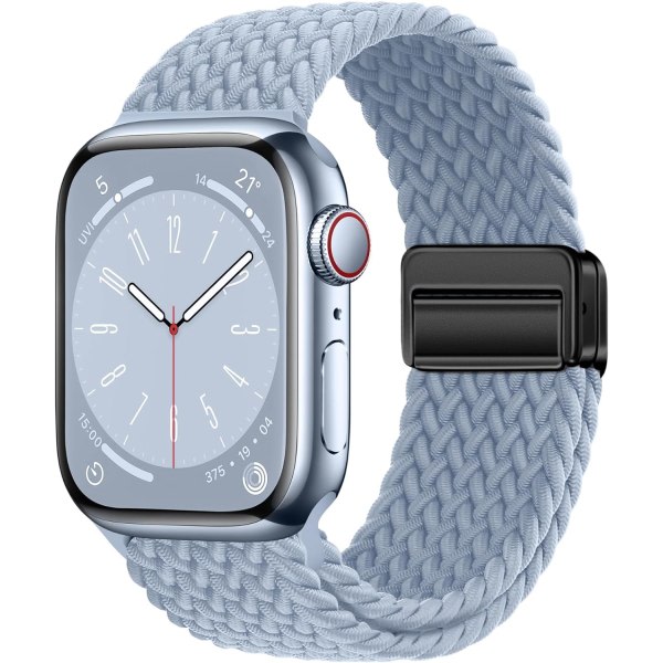 Sport Solo Loop kompatibel med Apple Watch Band 42 mm 44 mm 45 mm 49 mm för kvinnor män, justerbar magnetisk SE 9 8 7 6 5 4 3 Ultra 2