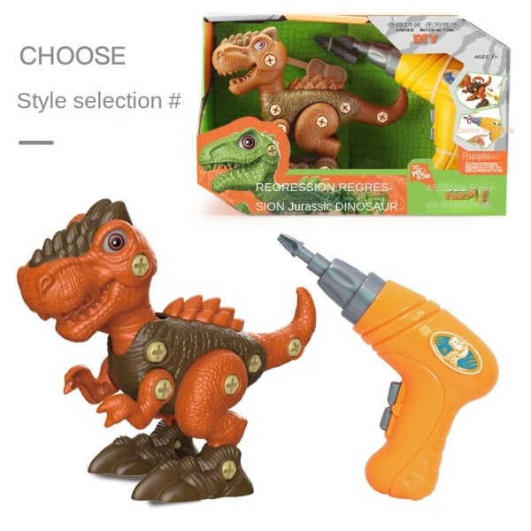 Löstagbar mutter Dinosaurie skruv Skruv pedagogisk leksak-A