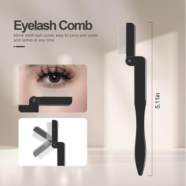 Øjenbrynsbørste & Øjenvippeseparatorsæt - 4 Dele - Professionelle Make-up Værktøjer - Spoolie & Øjenvippekam