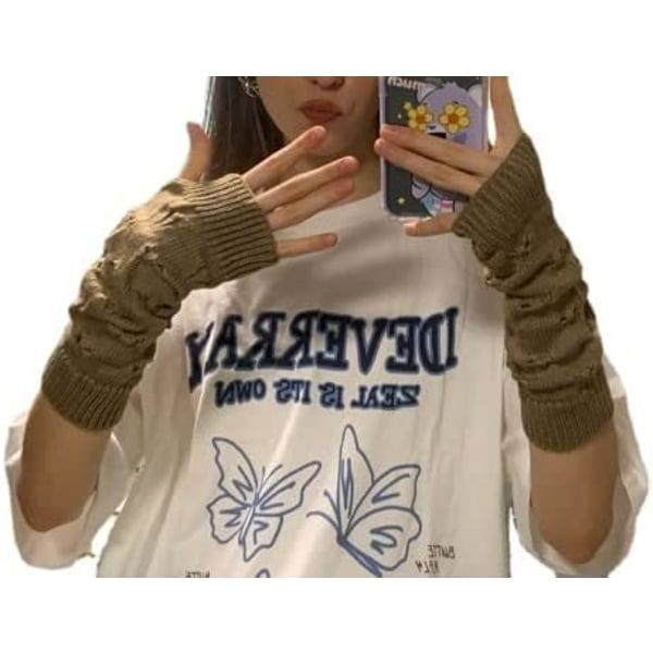Grungehandskar Fairy Grunge Tillbehör Rivna handskar Virkade handskar Grunge kläder Fairy Grunge Estetik