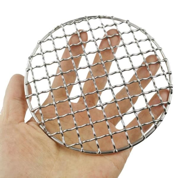 BBQ Grillnet Rustfrit Stål Net Rack Gitter Vandring Grill Hej Sølv Firkant