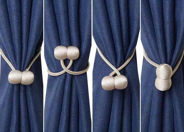 2-pack - Gardinupphängare / Gardinhållare - Magnetiska Silver Silver